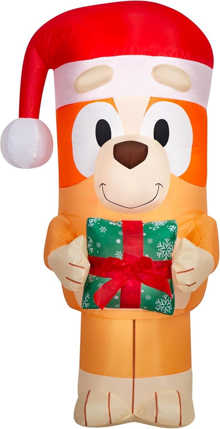 Gemmy Christmas Inflatable Bingo with Present (Bluey), 3.5 ft Tall, Multi - Image 1
